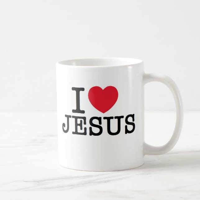 Caneca De Café Eu coração Jesus (Direita)