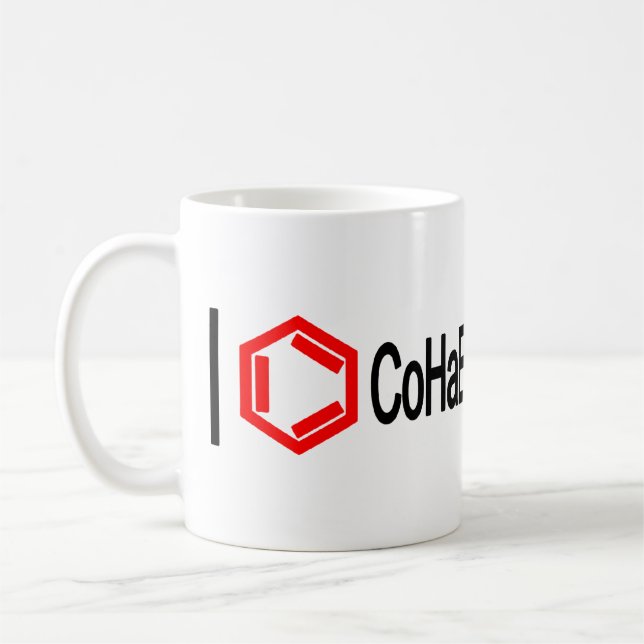 Caneca De Café Eu coração química (Esquerda)