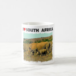 Caneca De Café Eu coro a África do Sul Rhino entre as sementes