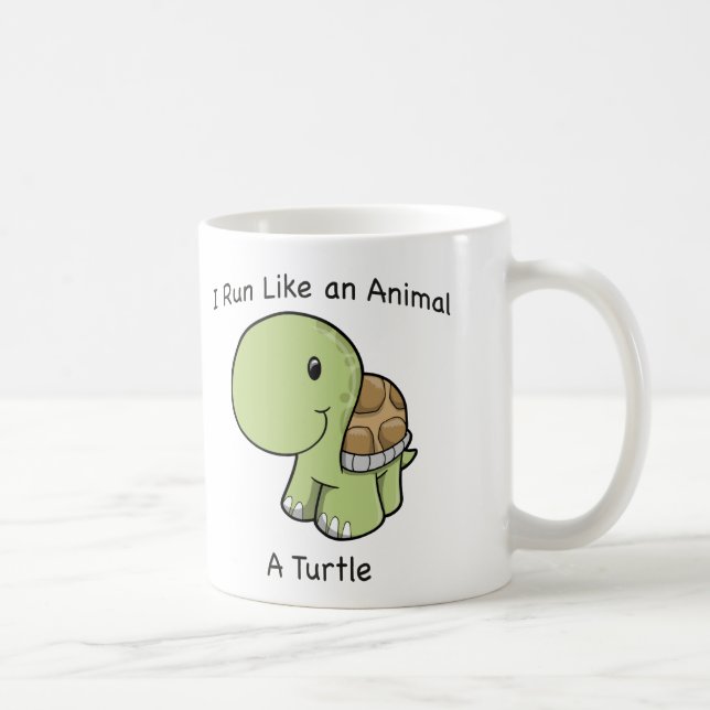 Caneca De Café Eu corro como um animal - uma tartaruga (Direita)