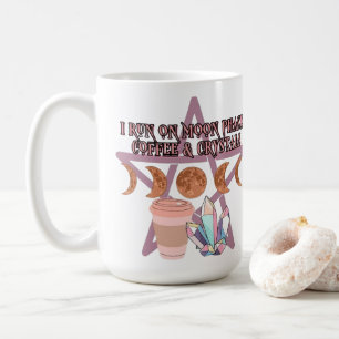 Caneca De Café Eu corro em fases de lua, café e cristais