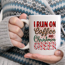 Eu corro no café e alegria de Natal -