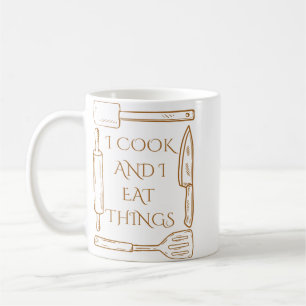 Caneca De Café Eu cozinho e comi coisas engraçadas design Cozinha