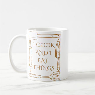 Caneca De Café Eu cozinho e comi coisas engraçadas design Cozinha