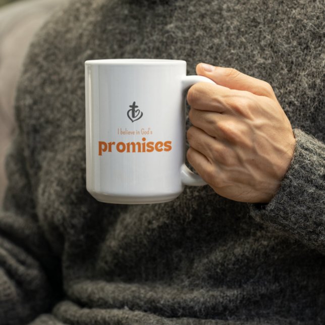 Caneca De Café Eu creio nas promessas de Deus - Fé (Criador carregado)