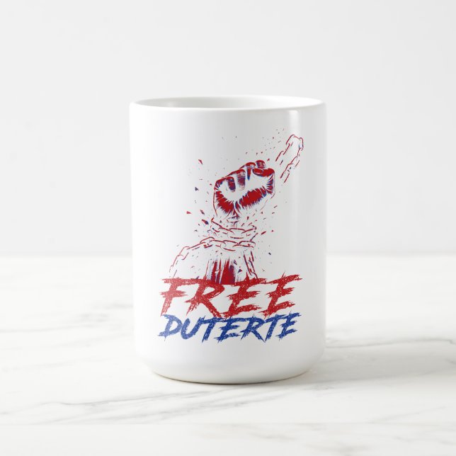 Caneca De Café Eu Defendo Duterte Free DU30 Duterte (Centro)