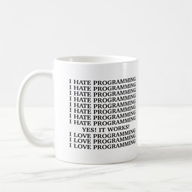 Caneca De Café Eu deio a programação do amor da programação/I (Esquerda)
