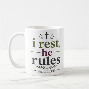 Caneca De Café Eu Descanço Ele Governa Citação da Escritura Crist
