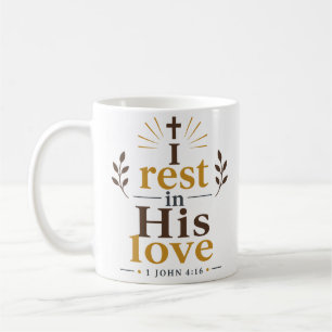 Caneca De Café Eu descanso em seu amor inspirador citação da verd