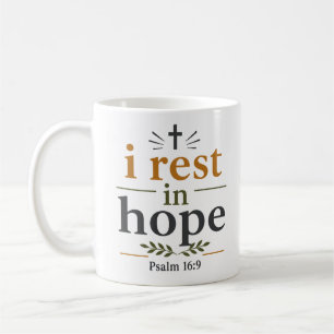 Caneca De Café Eu descanso na esperança inspiradora citação da es