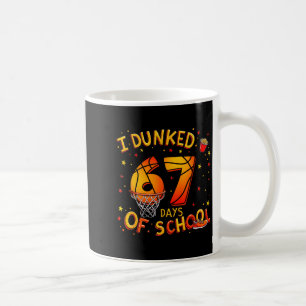 Caneca De Café Eu Dunked 67 Dias De Basquete Escolar Meninos Cria