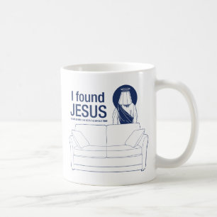 Caneca De Café Eu encontrei jesus que era atrás do sofá o ti