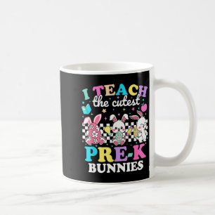 Caneca De Café Eu Ensino Os Coelhinhos Pré-k Mais Fofos Camiseta