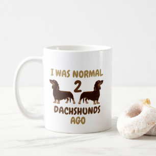 Caneca De Café Eu Era Normal Há 2 Dachshunds Engraçado