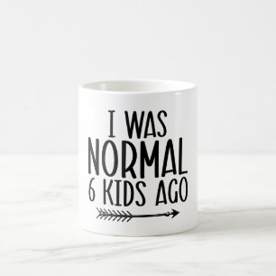 Caneca De Café Eu Era Normal Há 6 Crianças Engraçado Mãe