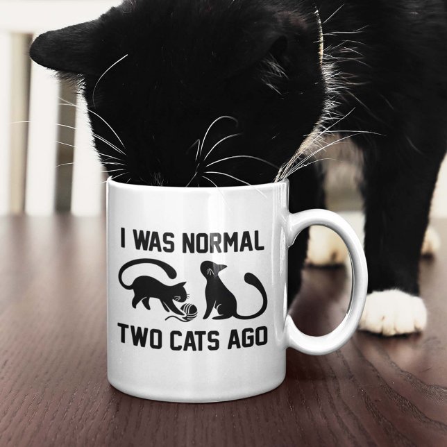 Caneca De Café Eu Era Normal Há Dois Gatos (I Was Normal Two Cats Ago Mug)