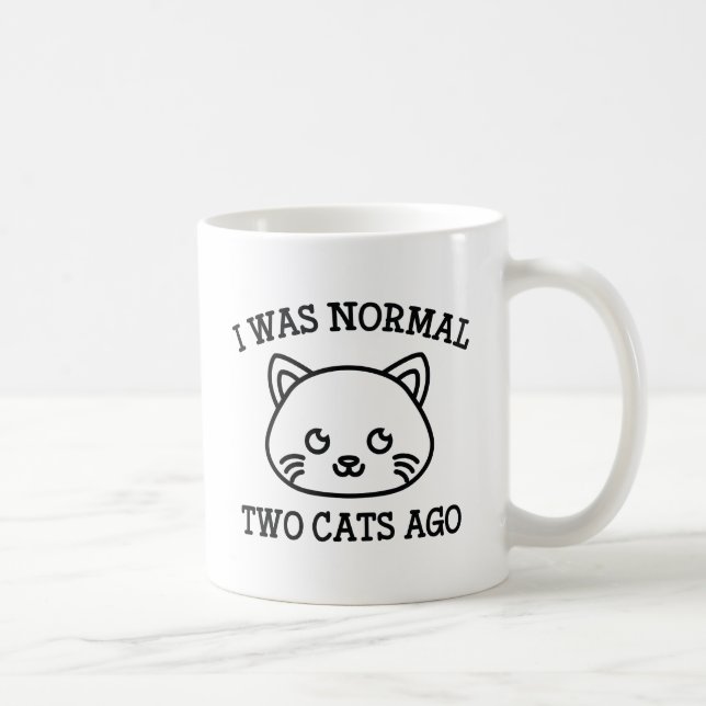 Caneca De Café Eu Era Normal Há Dois Gatos (Direita)