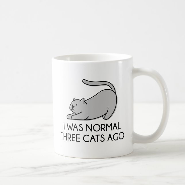 Caneca De Café Eu Era Normal Há Três Gatos (Direita)