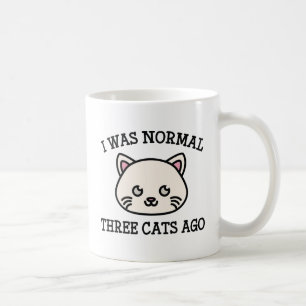 Caneca De Café Eu Era Normal Três Gatos Atrás