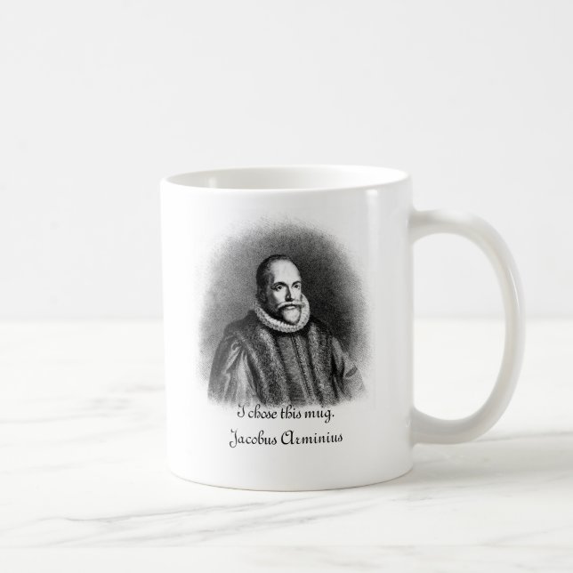 Caneca De Café Eu escolhi esta caneca. Jacobus Arminius (Direita)
