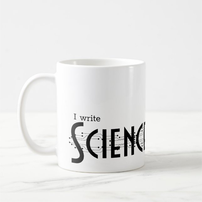 Caneca De Café Eu escrevo Ficção Científica (Esquerda)