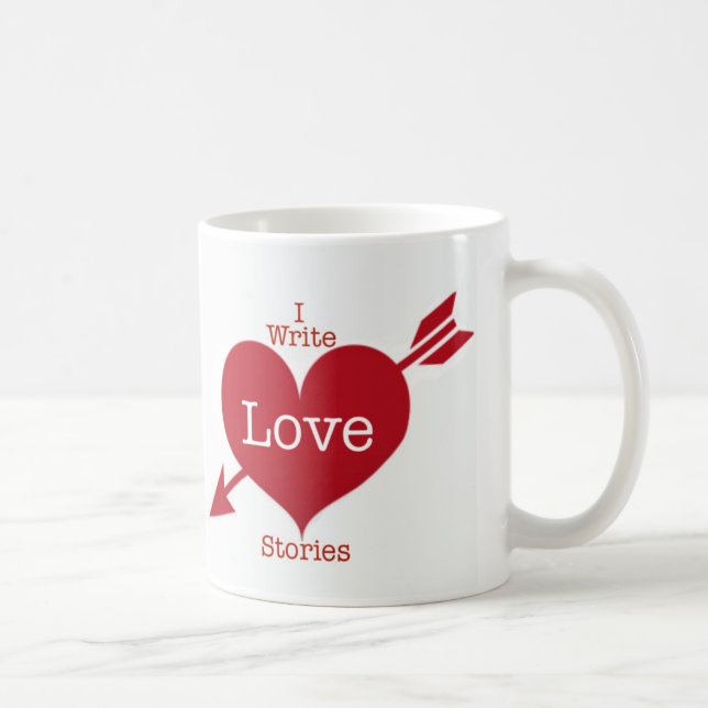 Caneca De Café Eu Escrevo Histórias De Amor Mug De Café (Direita)