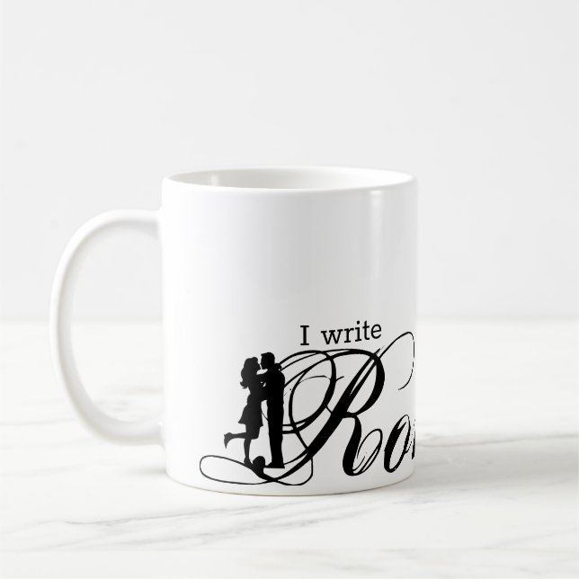 Caneca De Café Eu escrevo romance, beijos (Esquerda)