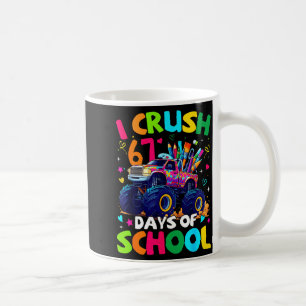 Caneca De Café Eu Esmago 67 Dias De Escola Caminhão Monstro Meme