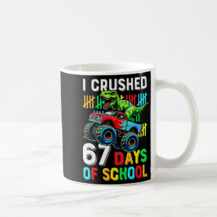 Caneca De Café Eu Esmaguei 67 Dias De Escola Engraçado Seis Sete