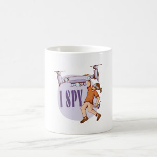 Caneca De Café Eu espio por pilotos de drones e crianças de drone