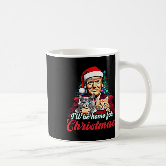 Caneca De Café Eu Estarei Em Casa Para O Natal Engraçado. (Direita)