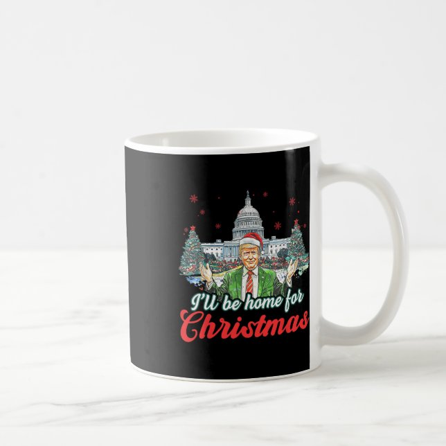 Caneca De Café Eu Estarei Em Casa Para O Natal Engraçado. (Direita)