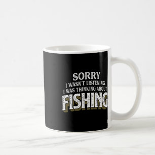 Caneca De Café Eu Estava Pensando Sobre Pescar - Presente Diverti