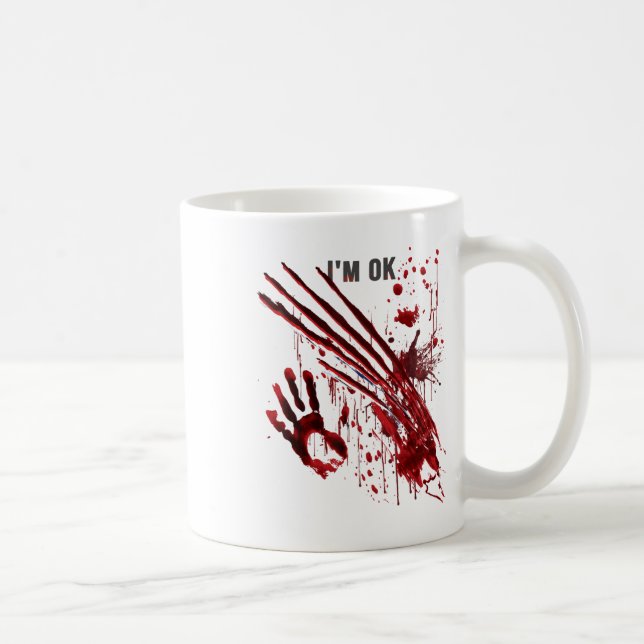 Caneca De Café Eu estou bem, mano, sangue, esfregando as mãos. (Direita)