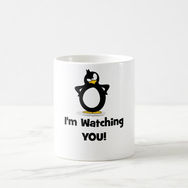 Caneca De Café Eu estou olhando-o pinguim (Centro)