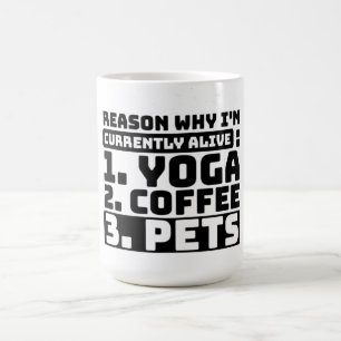 Caneca De Café Eu estou viva, Yoga, Café, Pets Engraçados