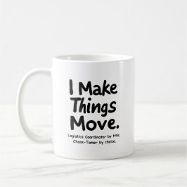Caneca De Café Eu Faço as Coisas Moverem – Coordenador de Logísti