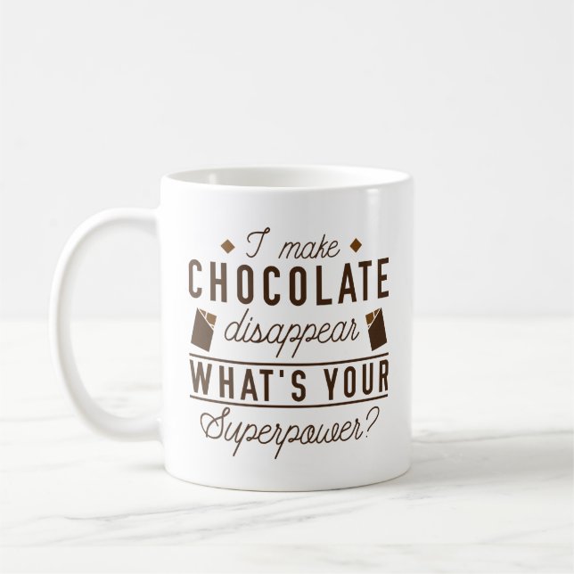 Caneca De Café Eu faço chocolate desaparecer (Esquerda)