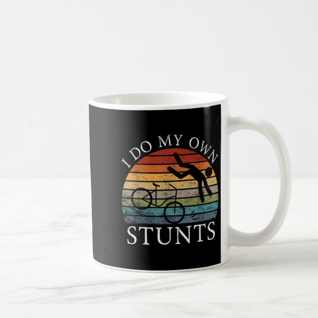 Caneca De Café Eu Faço Meus Próprios Estunts Bicicleta Engraçada  (Direita)