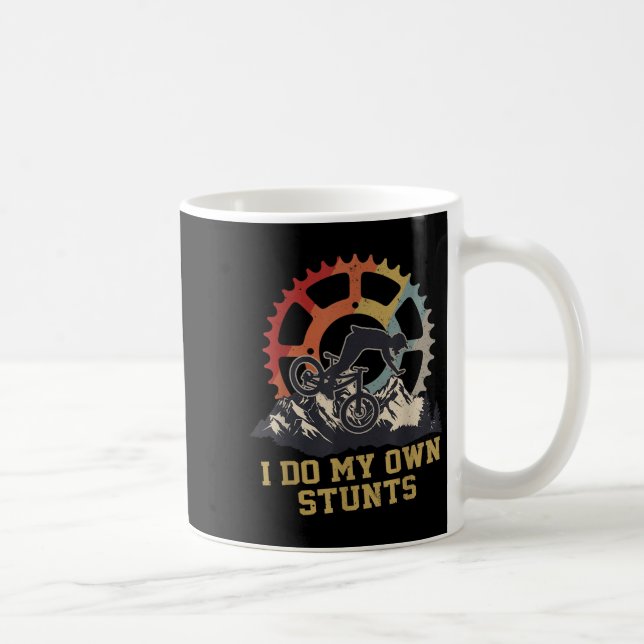 Caneca De Café Eu Faço Meus Próprios Estunts Bicicleta Mountain B (Direita)