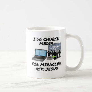 Caneca De Café Eu Faço Mídia De Igreja Para Milagres Perguntar A