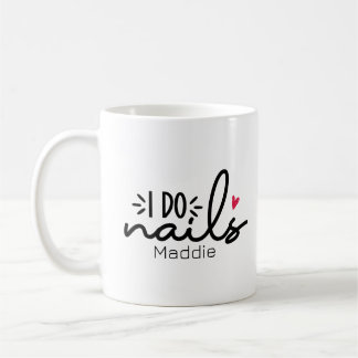 Caneca De Café Eu faço Unhas Red Heart Personalizado