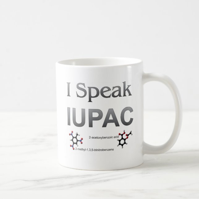 Caneca De Café Eu falo a nomenclatura da química de IUPAC (Direita)