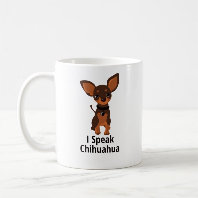 Caneca de Café Eu Falo Chihuahua (Esquerda)