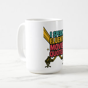 Caneca De Café Eu Falo Filme Fluente Citando Neon Hollywood Art