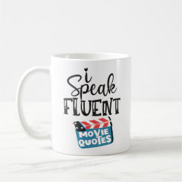 Caneca De Café Eu falo filmes fluentes citando pranchas divertida