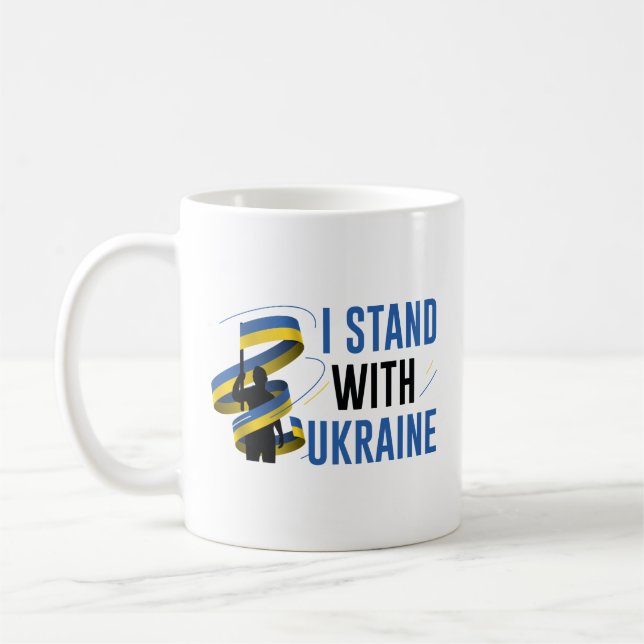 Caneca De Café Eu Fico Com A Ucrânia (Esquerda)