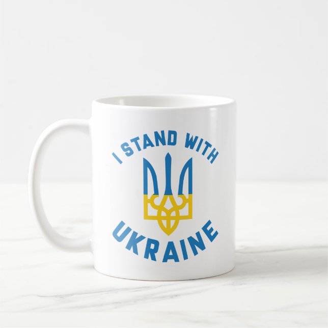 Caneca De Café Eu Fico Com A Ucrânia (Esquerda)