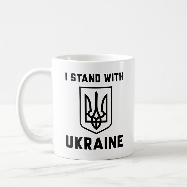 Caneca De Café Eu Fico Com A Ucrânia (Esquerda)