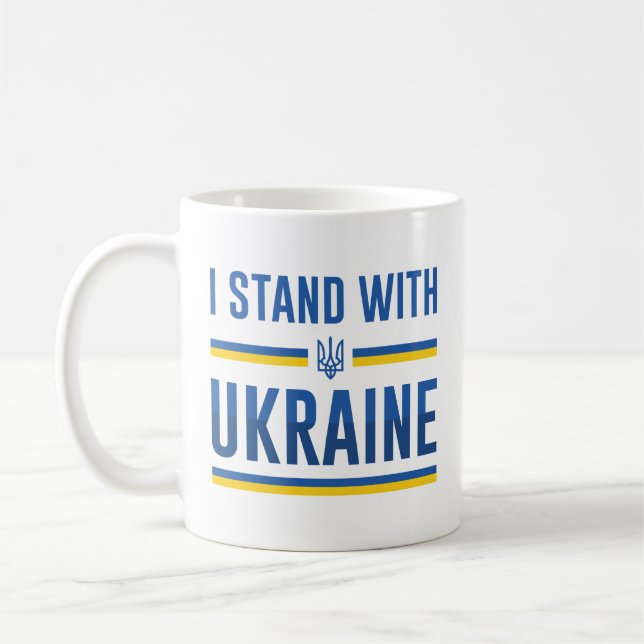 Caneca De Café Eu Fico Com A Ucrânia (Esquerda)